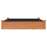 Garden Raised Bed with Liner Brown 120x120x25 cm Solid Wood Fir - 45-Degree Angle
