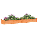 Garden Raised Bed with Liner Brown 240x45x25 cm Solid Wood Fir - Side View