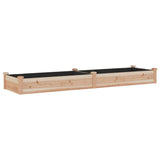 Garden Raised Bed with Liner 240x60x25 cm Solid Wood Fir - Front View