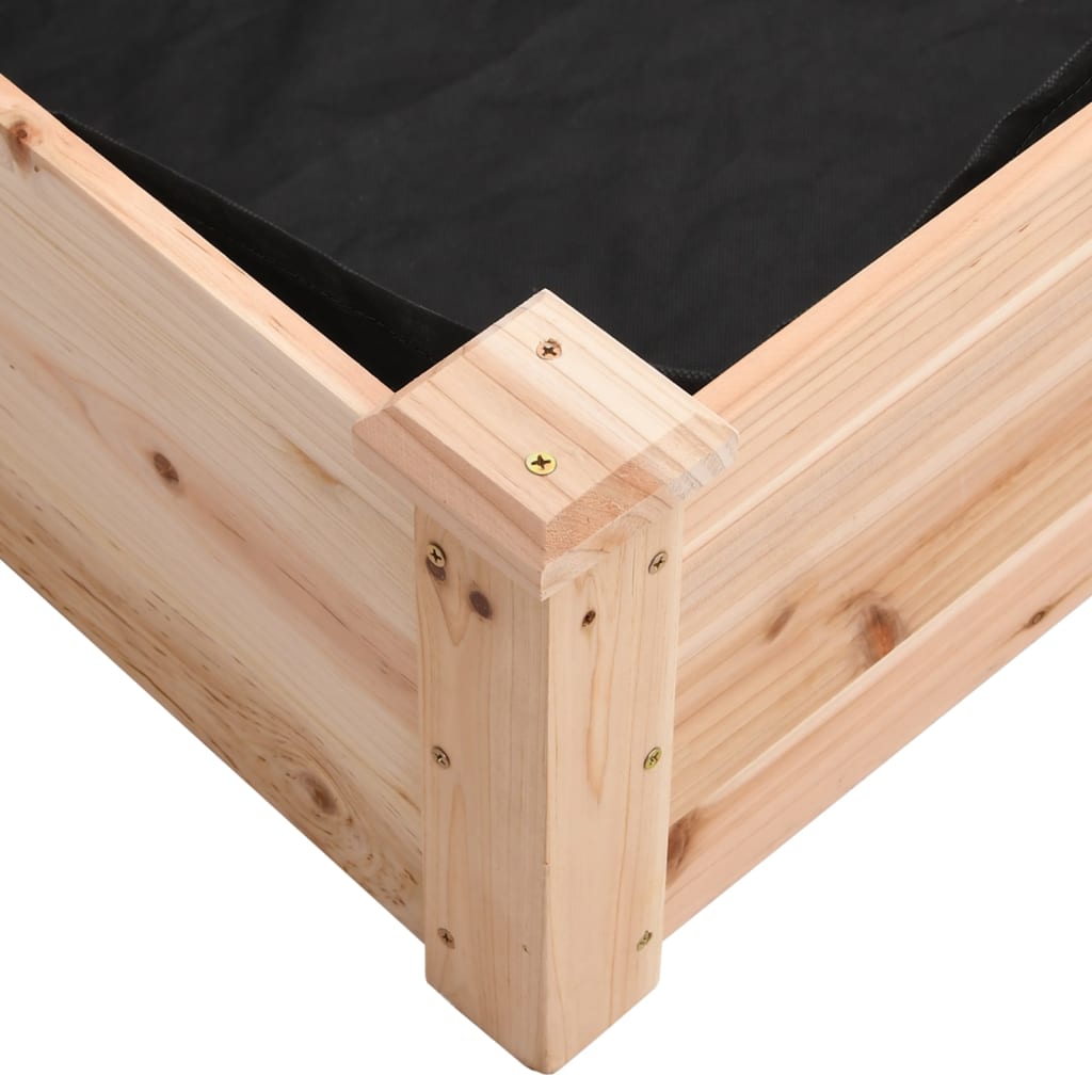 Garden Raised Bed with Liner 240x60x25 cm Solid Wood Fir