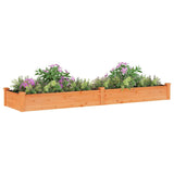 Garden Raised Bed with Liner Brown 240x60x25 cm Solid Wood Fir - Side View