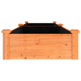 Garden Raised Bed with Liner Brown 240x60x25 cm Solid Wood Fir - 45-Degree Angle