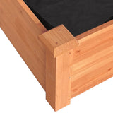 Garden Raised Bed with Liner Brown 240x60x25 cm Solid Wood Fir - Close-Up Angle
