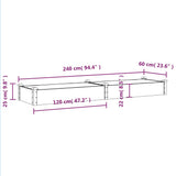 Garden Raised Bed with Liner Brown 240x60x25 cm Solid Wood Fir - Low Angle
