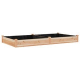 Garden Raised Bed with Liner 240x120x25 cm Solid Wood Fir - Front View