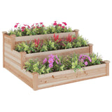 Garden Raised Bed 120x120x56 cm Solid Wood Fir - Side View