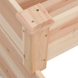 Garden Raised Bed 120x120x56 cm Solid Wood Fir - Rear View