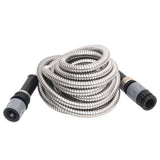 Garden Hose with Spray Nozzle Silver 0.6" 7.5 m Stainless Steel
