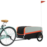Bike Trailer Black and Orange 45 kg Iron - Side View