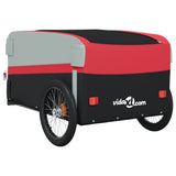 Bike Trailer Black and Red 45 kg Iron - Low Angle