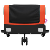 Bike Trailer Black and Orange 30 kg Iron - Rear View