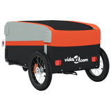 Bike Trailer Black and Orange 30 kg Iron - Low Angle