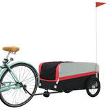 Bike Trailer Black and Red 45 kg Iron - Side View