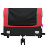 Bike Trailer Black and Red 45 kg Iron - Rear View