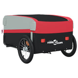 Bike Trailer Black and Red 45 kg Iron - Low Angle