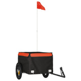 Bike Trailer Black and Orange 30 kg Iron - Front View