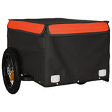 Bike Trailer Black and Orange 30 kg Iron - Top-Down View