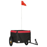 Bike Trailer Black and Red 30 kg Iron - Front View