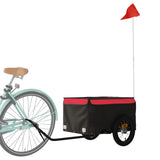 Bike Trailer Black and Red 30 kg Iron - Side View