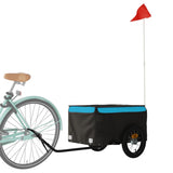 Bike Trailer Black and Blue 30 kg Iron - Side View