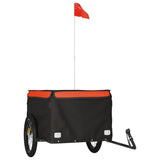 Bike Trailer Black and Orange 45 kg Iron - Front View