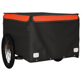 Bike Trailer Black and Orange 45 kg Iron - Top-Down View
