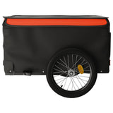 Bike Trailer Black and Orange 45 kg Iron - Rear View
