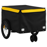 Bike Trailer Black and Yellow 30 kg Iron - Top-Down View