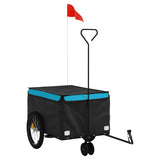 Bike Trailer Black and Blue 30 kg Iron - Front View