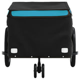 Bike Trailer Black and Blue 30 kg Iron - Rear View