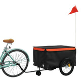Bike Trailer Black and Orange 45 kg Iron - Side View