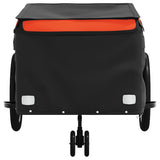 Bike Trailer Black and Orange 45 kg Iron - Rear View