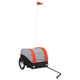 Bike Trailer Black and Orange 30 kg Iron - Front View