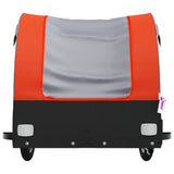 Bike Trailer Black and Orange 30 kg Iron - Rear View