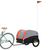 Bike Trailer Black and Orange 45 kg Iron - Side View