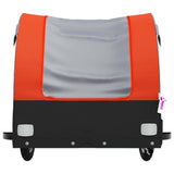 Bike Trailer Black and Orange 45 kg Iron - Rear View