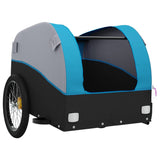 Bike Trailer Black and Blue 45 kg Iron - 45-Degree Angle