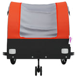 Bike Trailer Black and Orange 45 kg Iron - Rear View