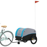 Bike Trailer Black and Blue 45 kg Iron - Side View