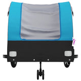 Bike Trailer Black and Blue 45 kg Iron - Rear View