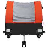 Bike Trailer Black and Orange 45 kg Iron - Rear View
