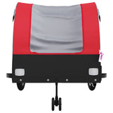 Bike Trailer Black and Red 45 kg Iron - Rear View