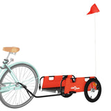 Bike Trailer Orange Oxford Fabric and Iron - Side View