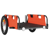 Bike Trailer Orange Oxford Fabric and Iron - Top-Down View