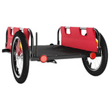 Bike Trailer Red Oxford Fabric and Iron - Close-Up Angle