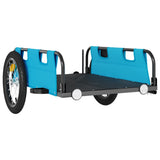 Bike Trailer Blue Oxford Fabric and Iron - Top-Down View