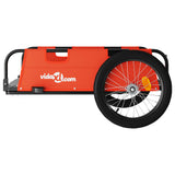 Bike Trailer Orange Oxford Fabric and Iron - Rear View