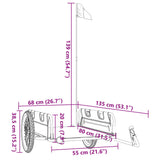 Bike Trailer Red Oxford Fabric and Iron - Extra Image