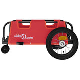 Bike Trailer Red Oxford Fabric and Iron - Rear View