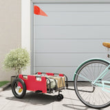 Bike Trailer Red Oxford Fabric and Iron